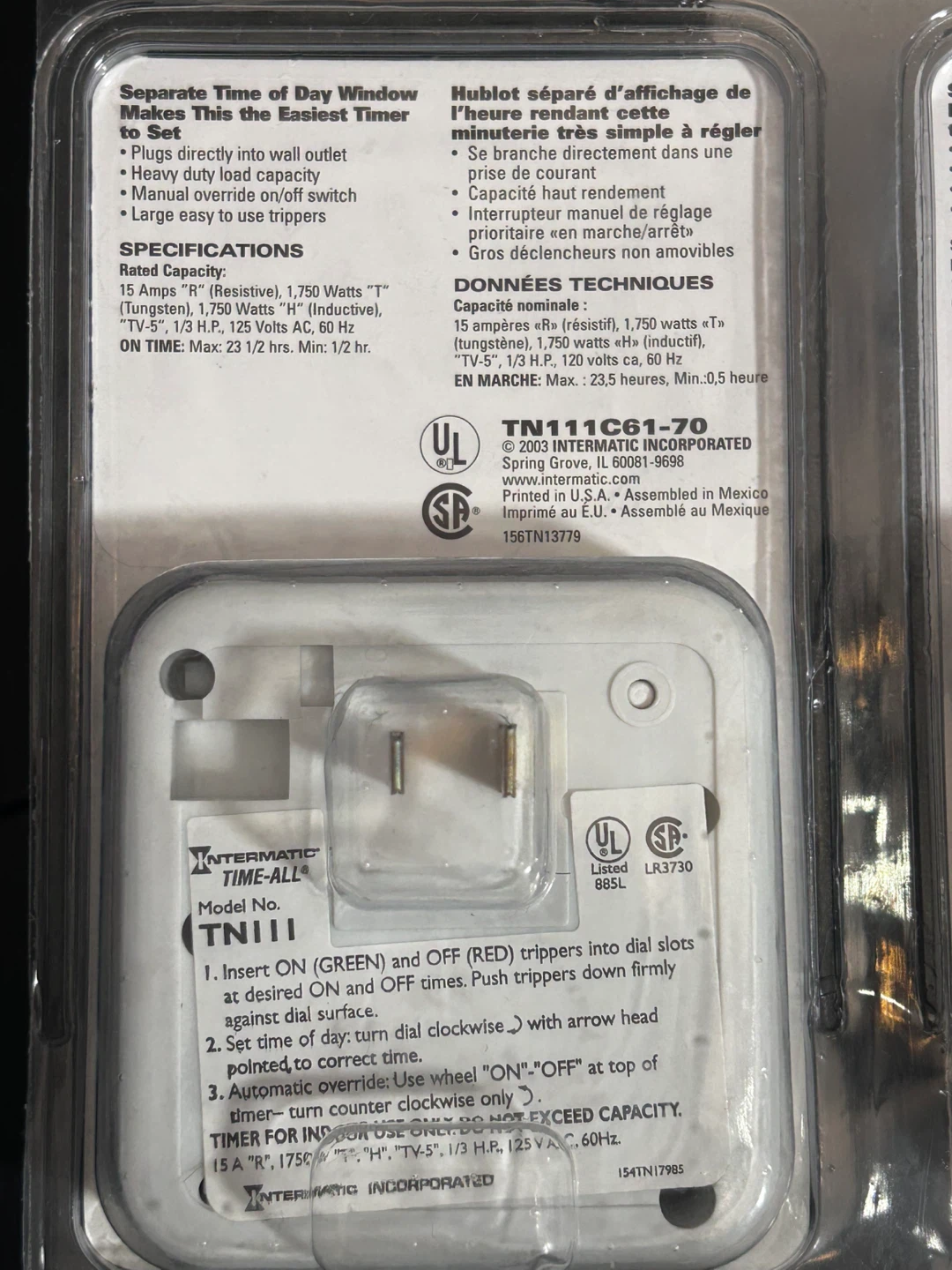 Brand new Intermatic TN111 Timer 2-Pack - photo 2