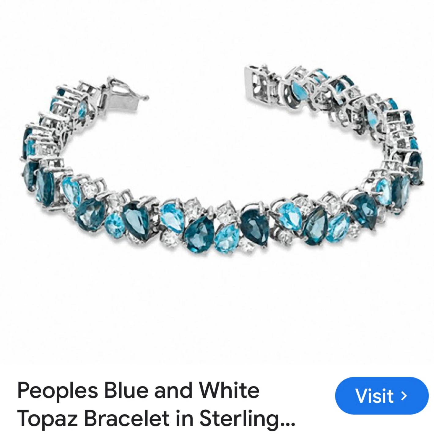 Peoples Blue Topaz Bracelet in Sterling Silver - photo 4