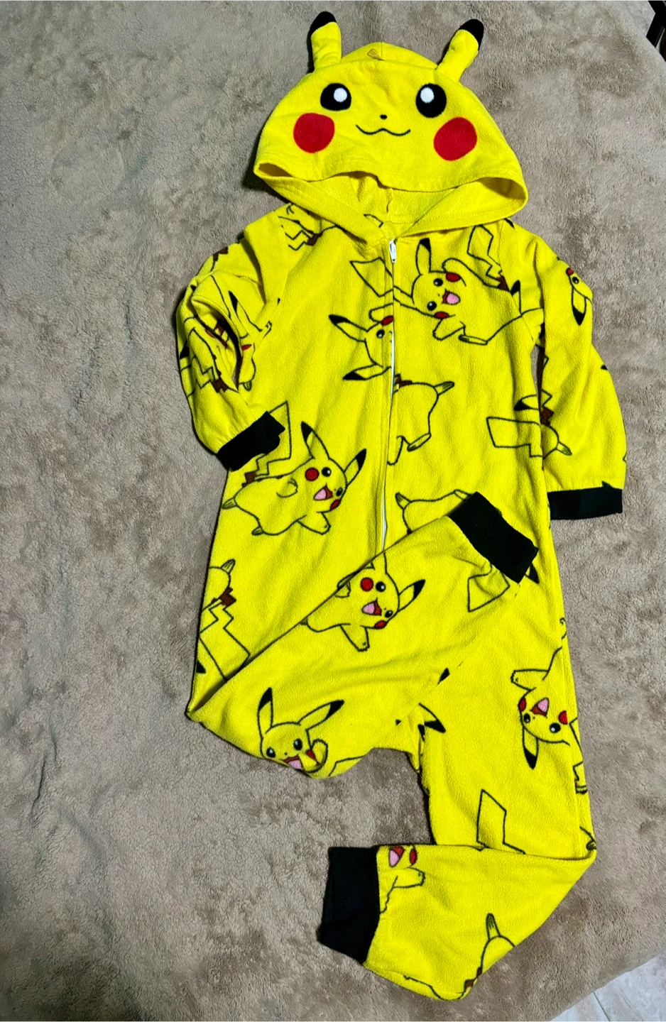 Pikachu Hooded Onesie, Yellow - photo 3