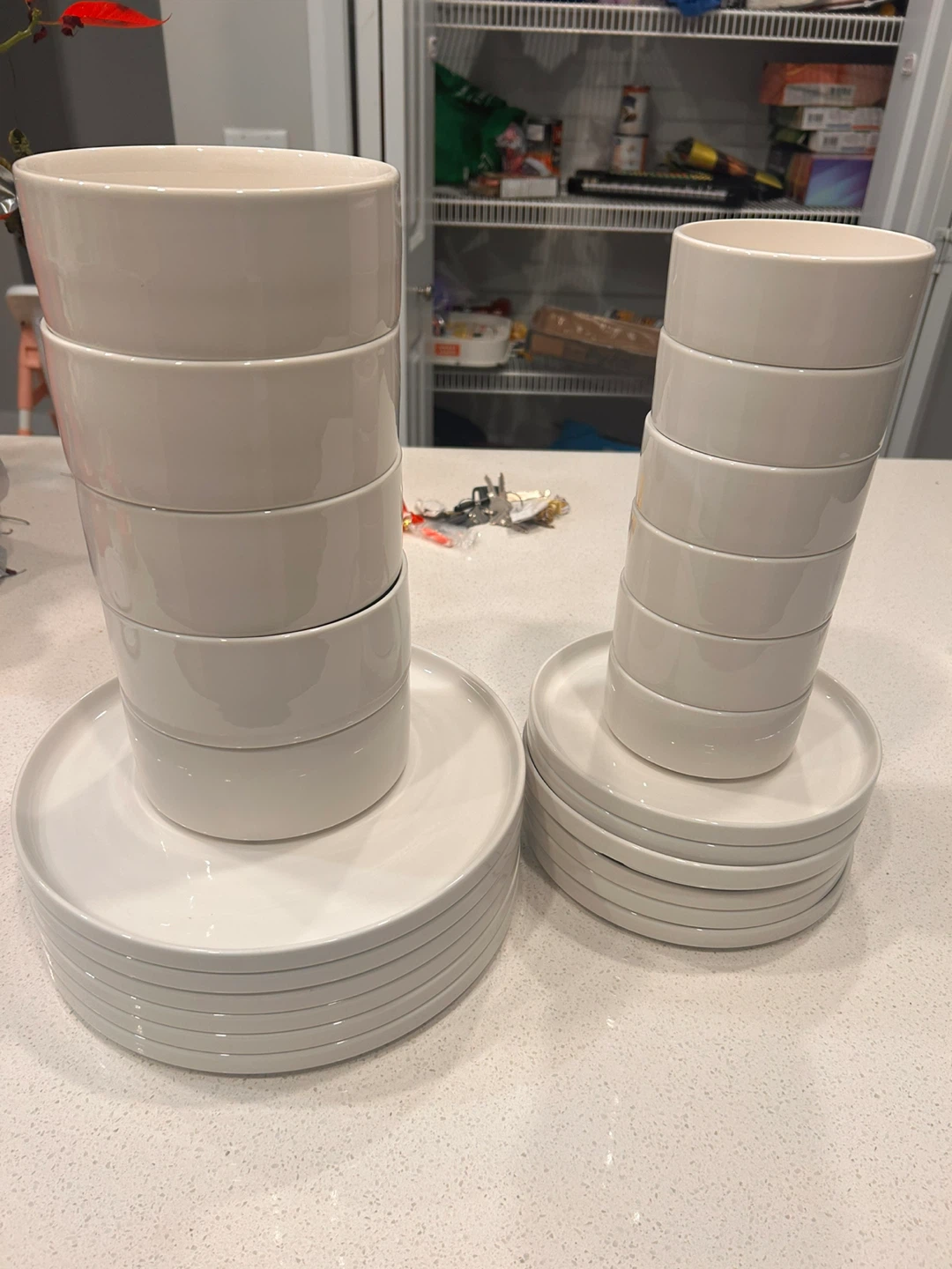 White plates and bowls set