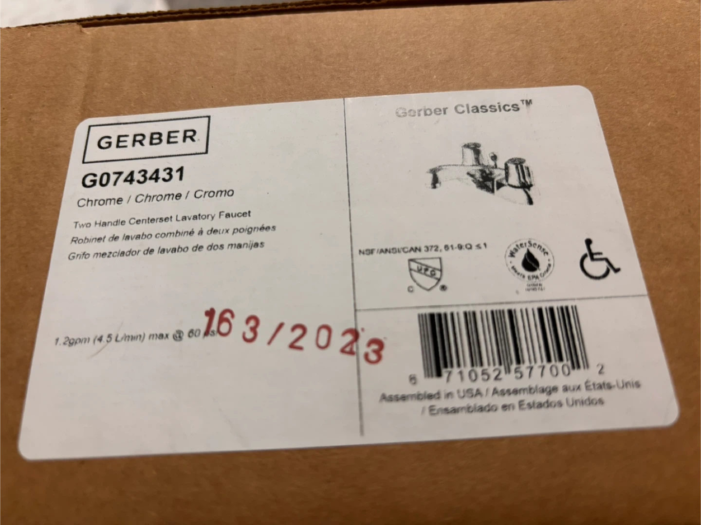 Gerber Chrome Two Handle Lavatory Faucet - New in Box! - photo 5
