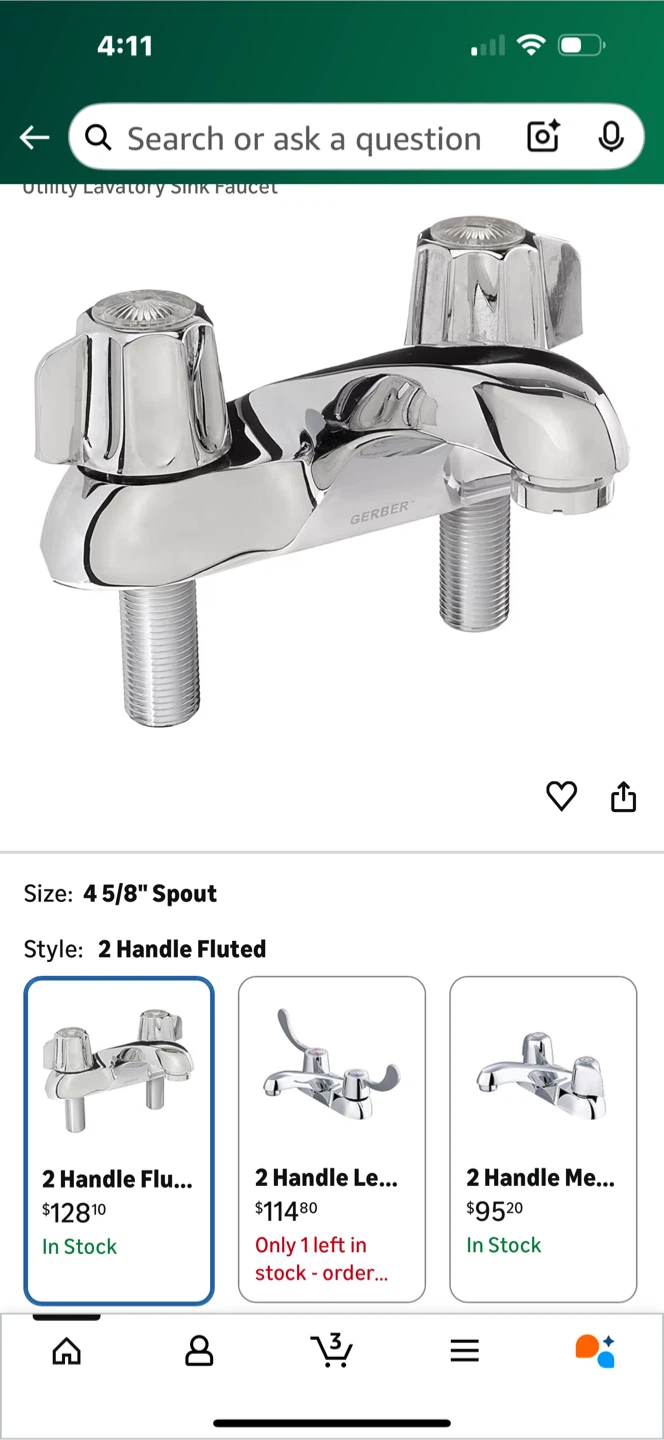 Gerber Chrome Two Handle Lavatory Faucet - New in Box! - photo 4