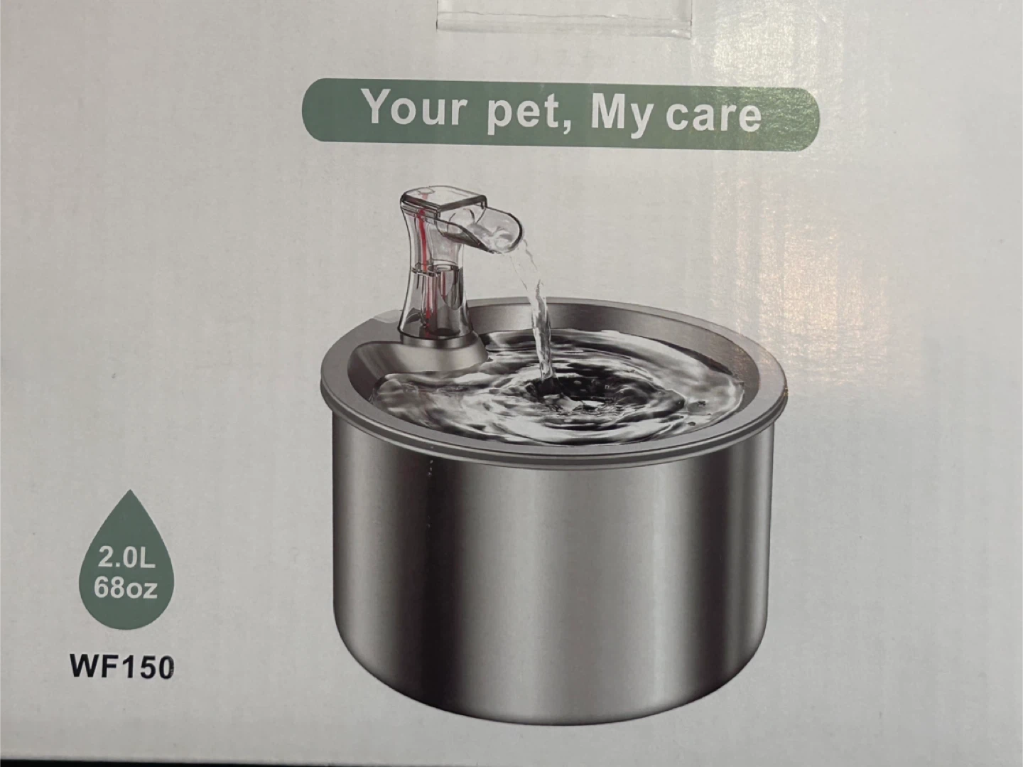 Brand-new Pet Water Fountain - 2.0L Stainless Steel