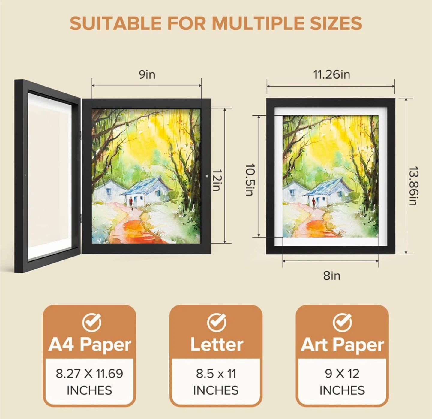 Brand-new Shadow Box Frame - Black, 9x9 - photo 2