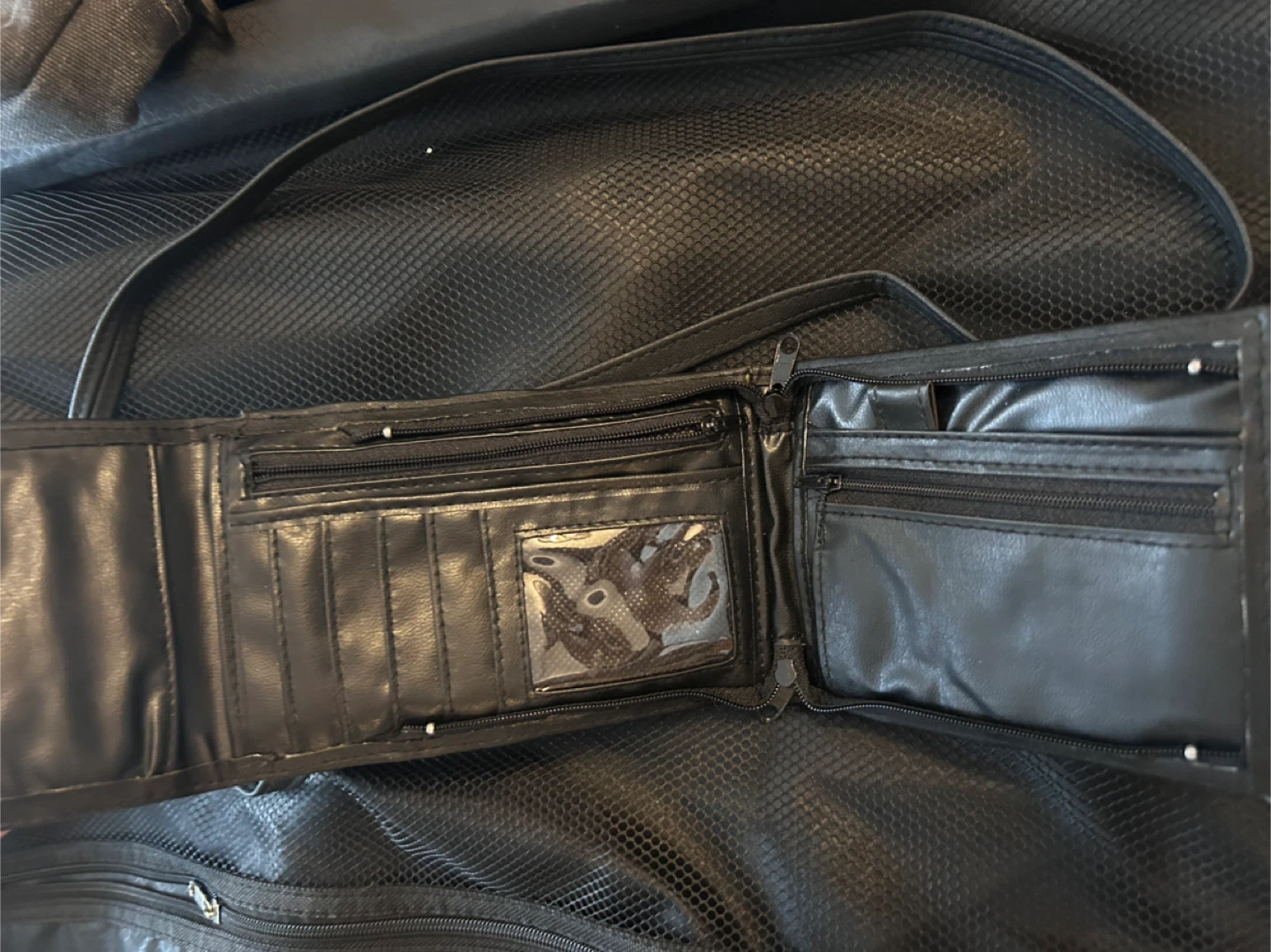 Black Leather Wallet with Strap - photo 2