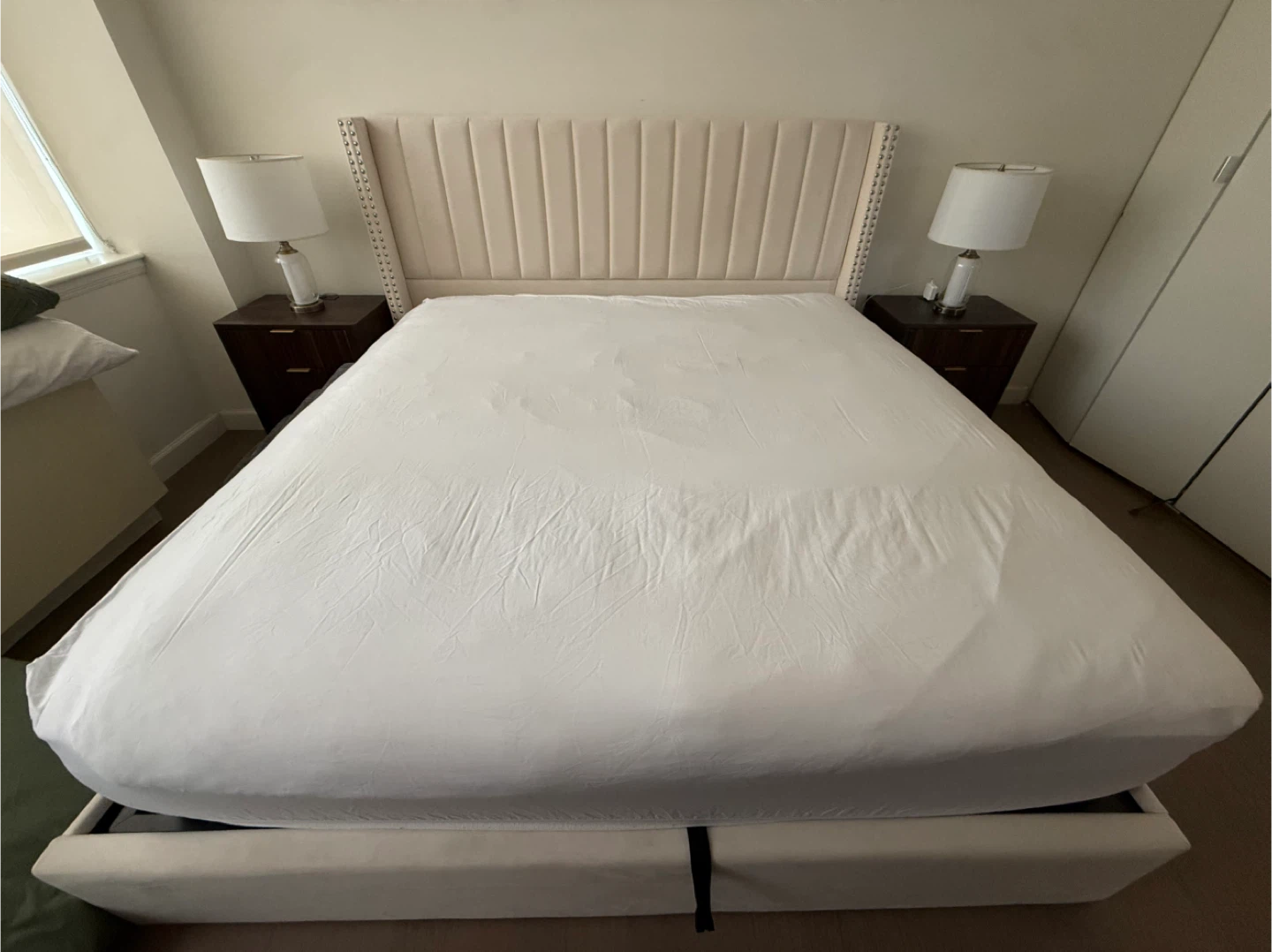 Storage King Bed Frame - Beige - photo 3