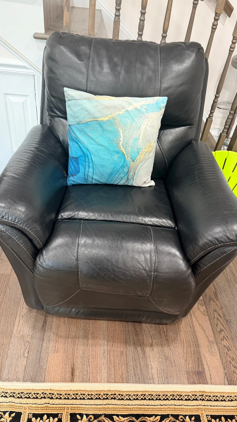 Black Leather Recliner Armchair