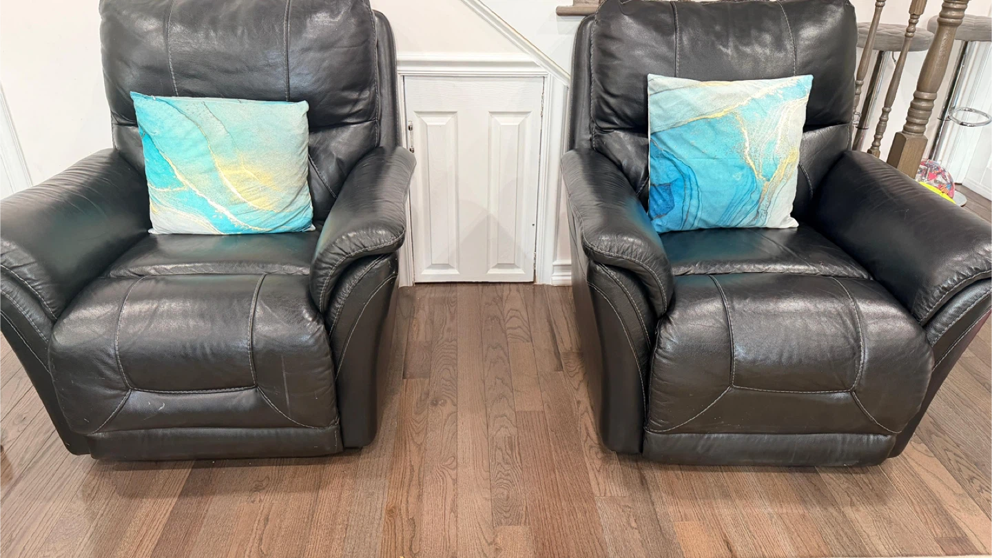 Black Leather Recliner Armchair - photo 2