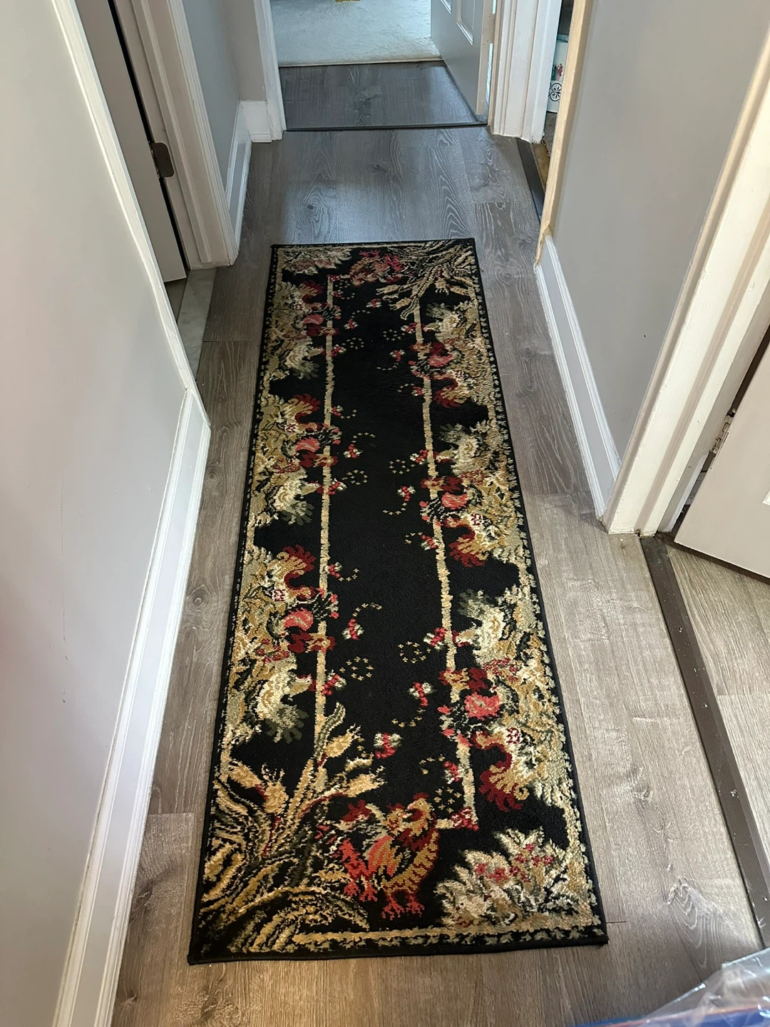 Black Floral Rug