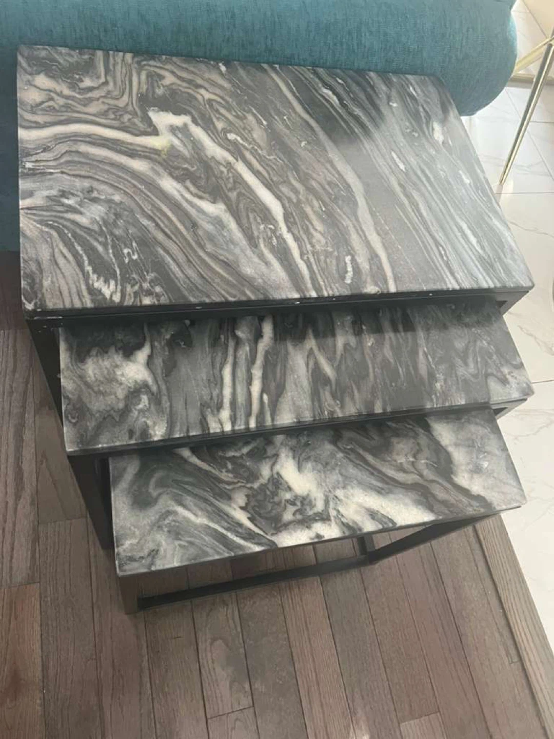 Marble Nesting Tables - Set of 3