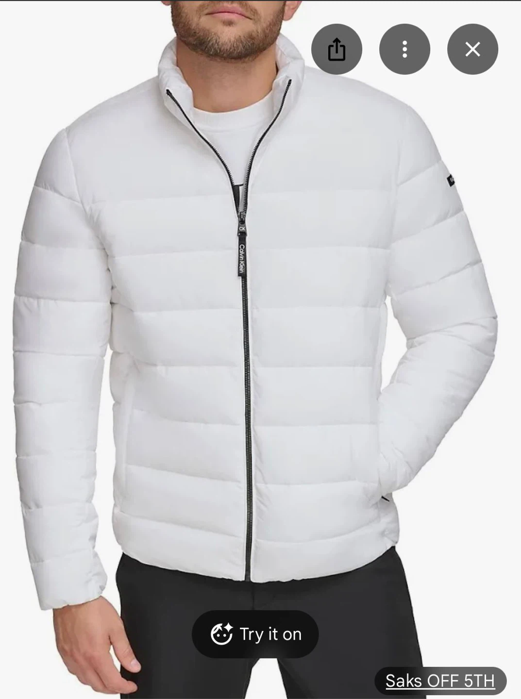Calvin Klein White Puffer Jacket - Size M - photo 2