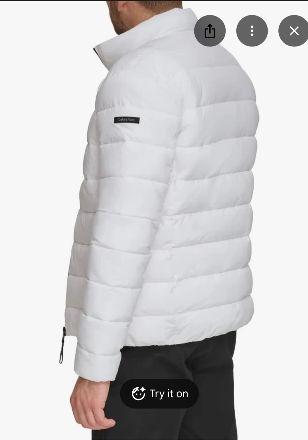 Calvin Klein White Puffer Jacket - Size M