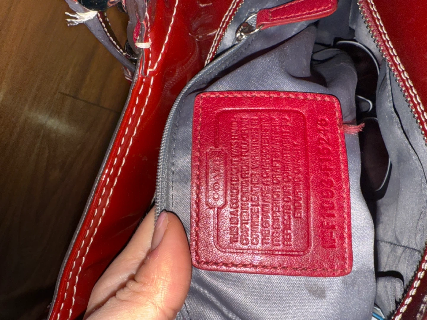 Coach Red Patent Leather Tote Bag - photo 3