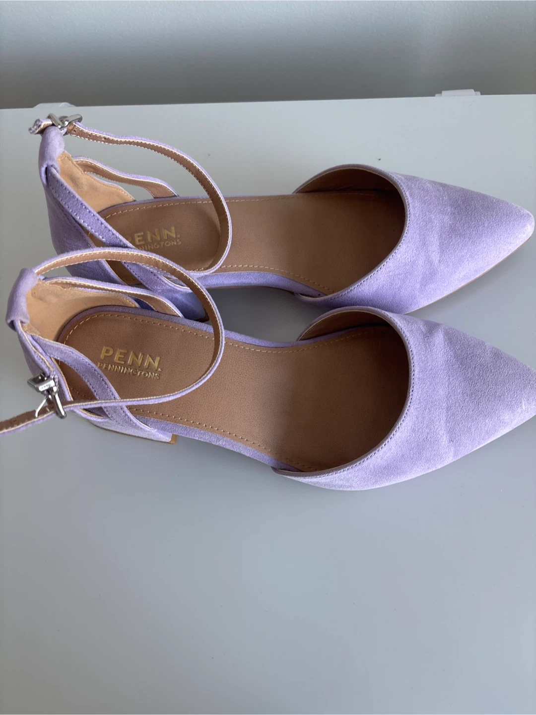 Penningtons Lavender Ankle Strap Heels - Size 9WW - photo 4