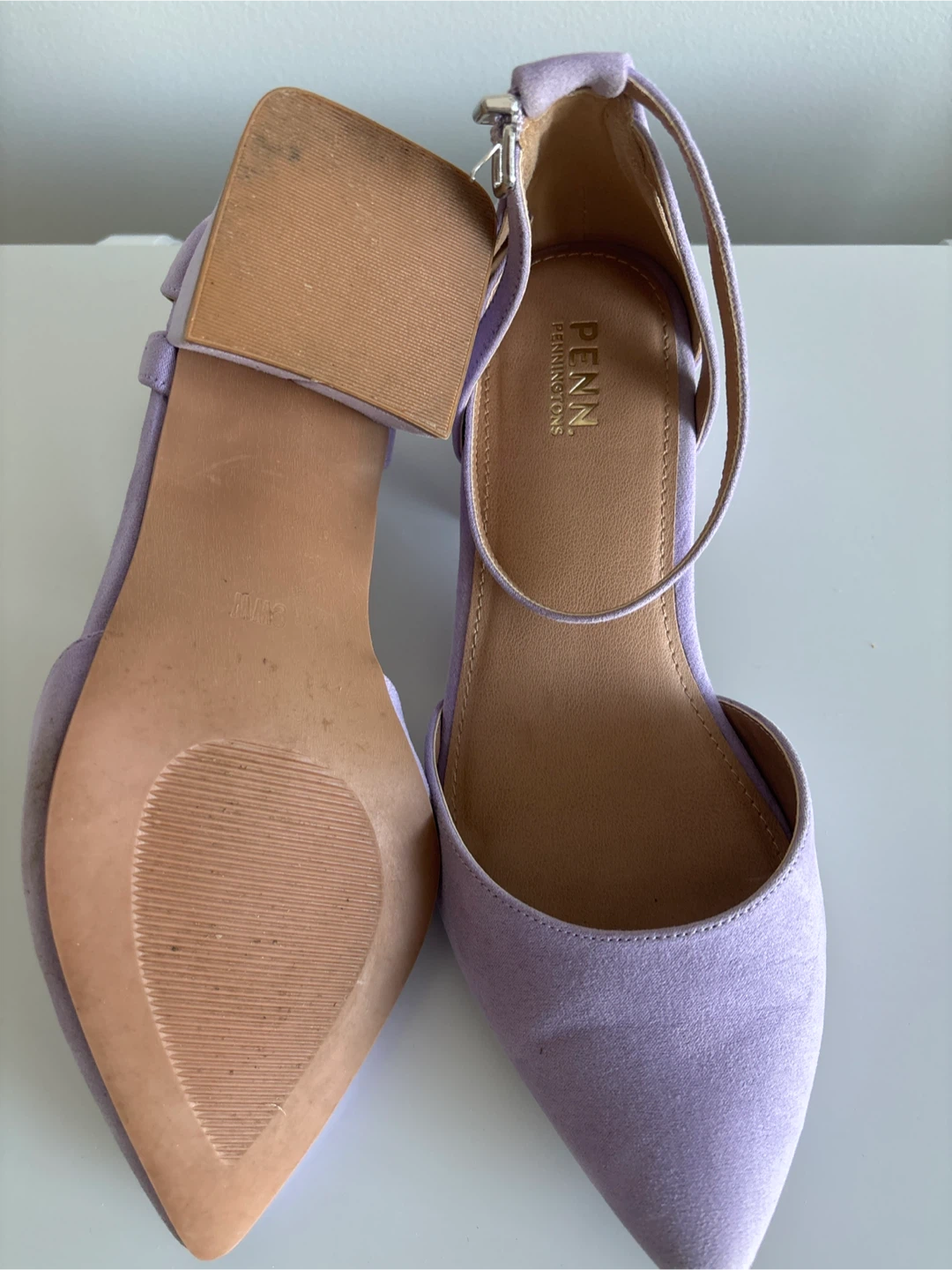 Penningtons Lavender Ankle Strap Heels - Size 9WW - photo 3