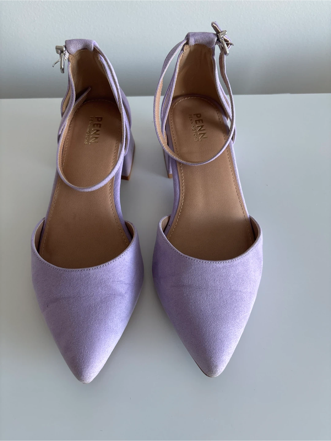 Penningtons Lavender Ankle Strap Heels - Size 9WW