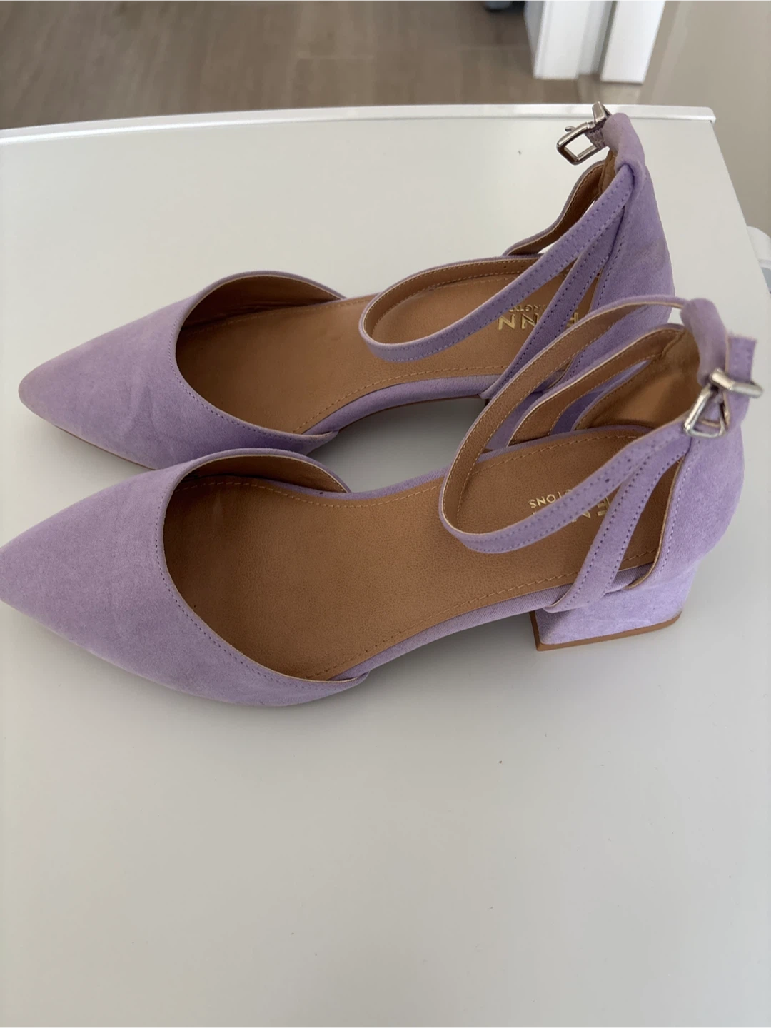 Penningtons Lavender Ankle Strap Heels - Size 9WW - photo 2