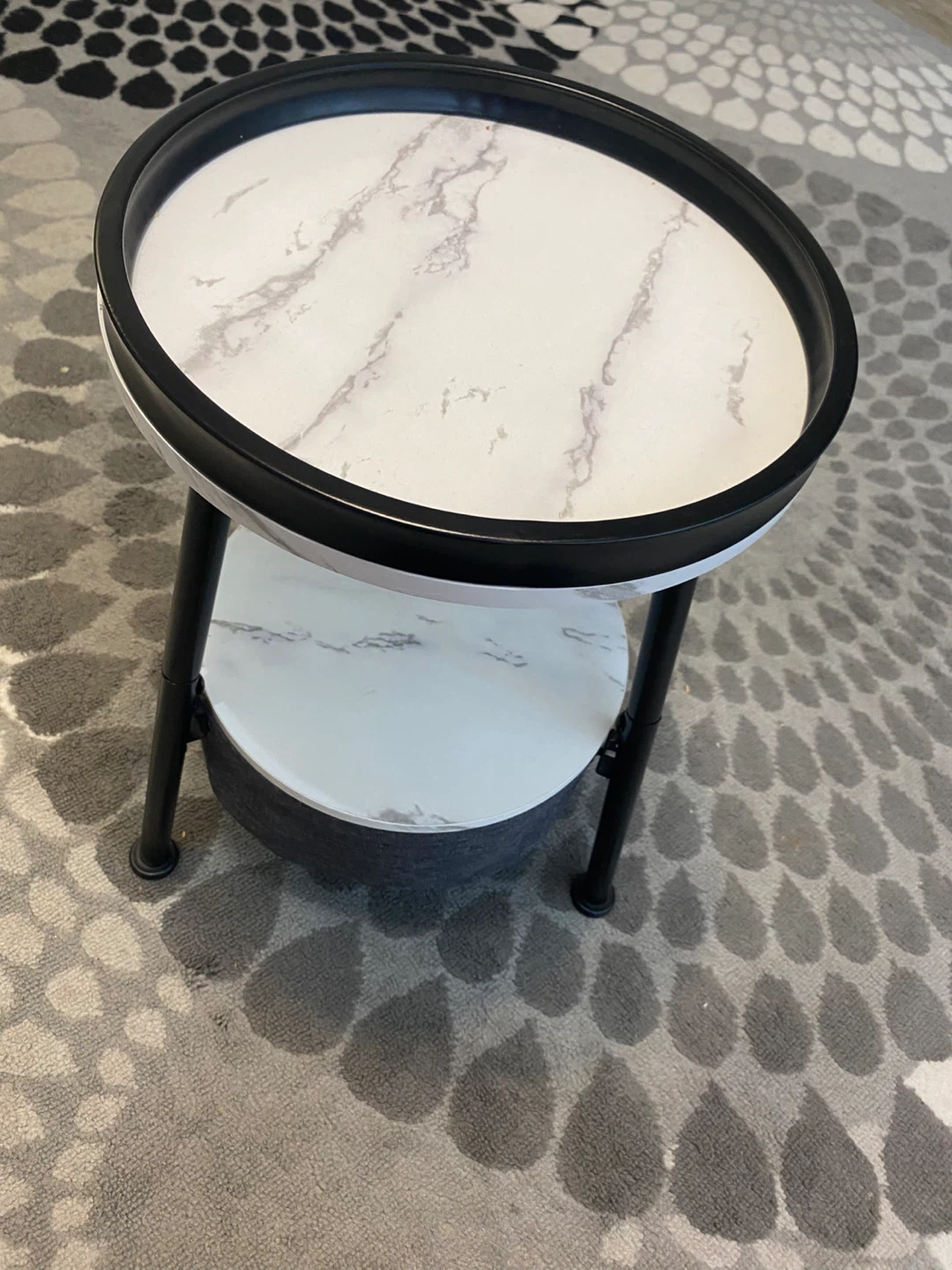 Round Side Table with Storage