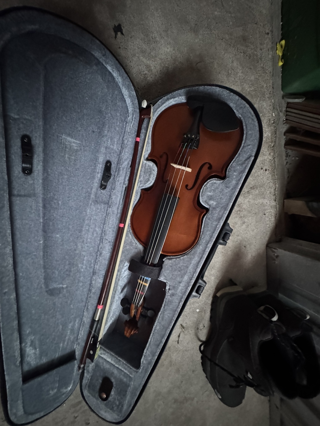 Violin with Case and Bow