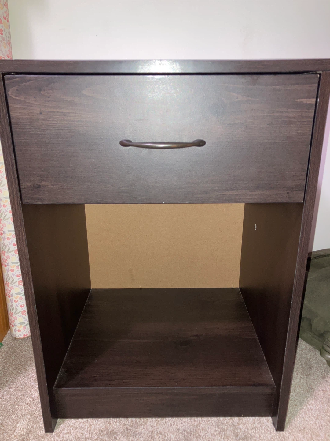 Dark Brown Wood Nightstand