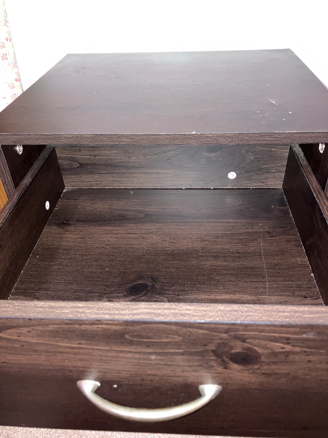 Dark Brown Wood Nightstand - photo 2