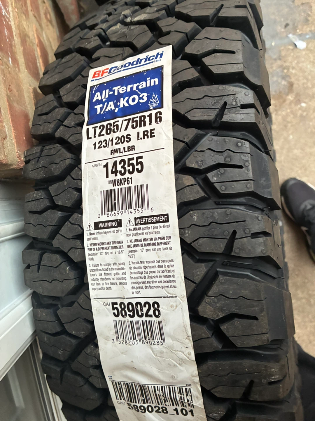 BFGoodrich All-Terrain T/A KO3 LT265/75R16 Tires - photo 4