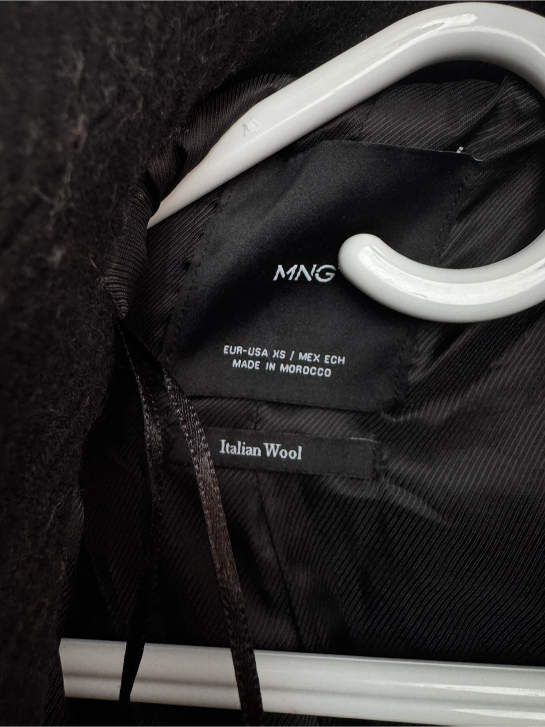 Mango Black Wool Blend Belted Coat - photo 2