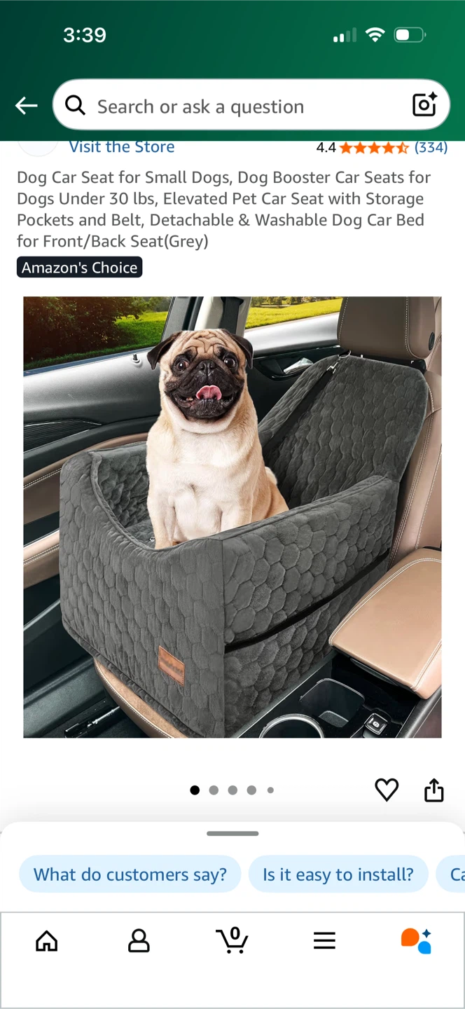 Dog Car Seat for Small Dogs - Gray