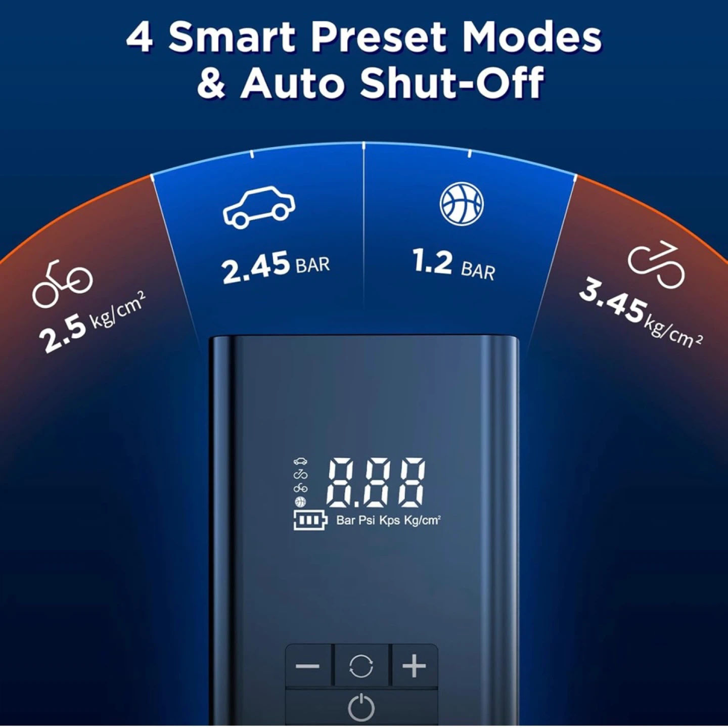 Tire Inflator Portable Air Compressor, 4 Smart Modes - photo 3