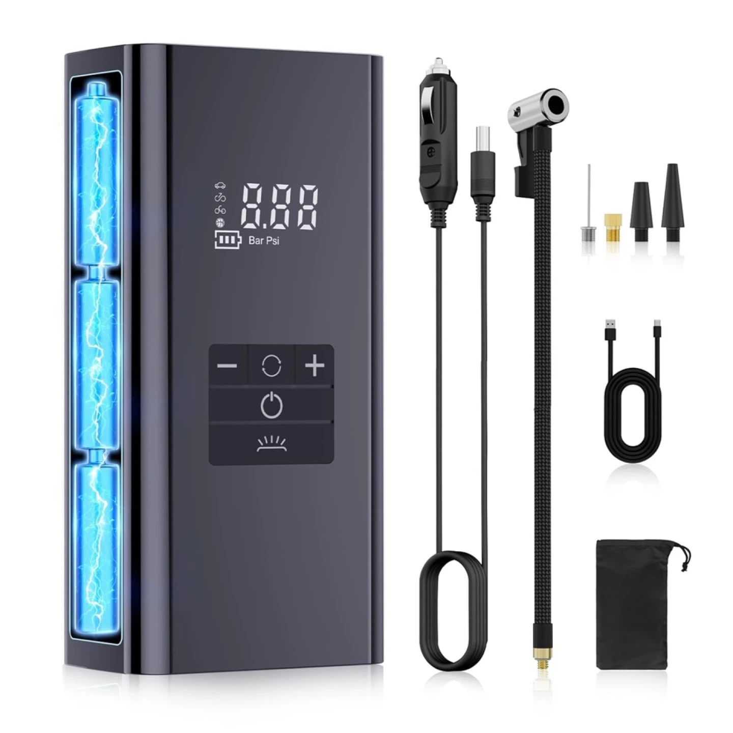 Tire Inflator Portable Air Compressor, 4 Smart Modes