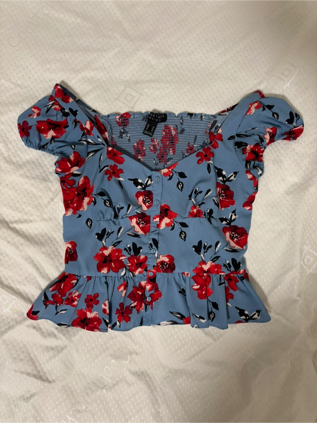 Floral Smocked Top - Size M