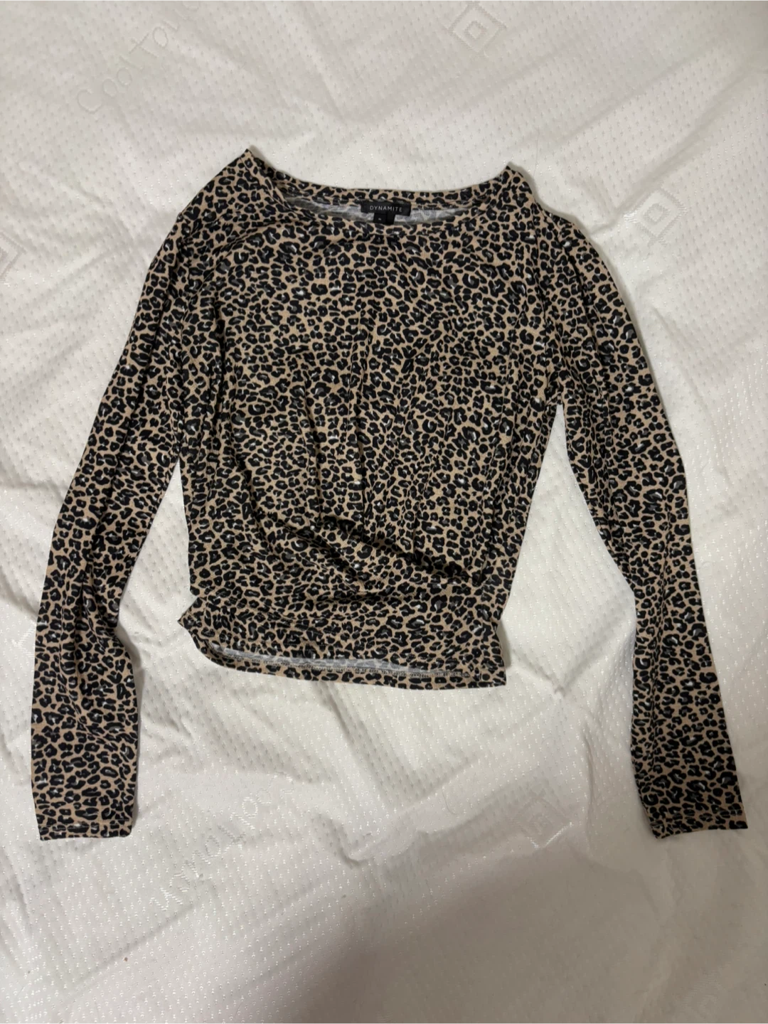 Dynamite Leopard Print Long Sleeve Top