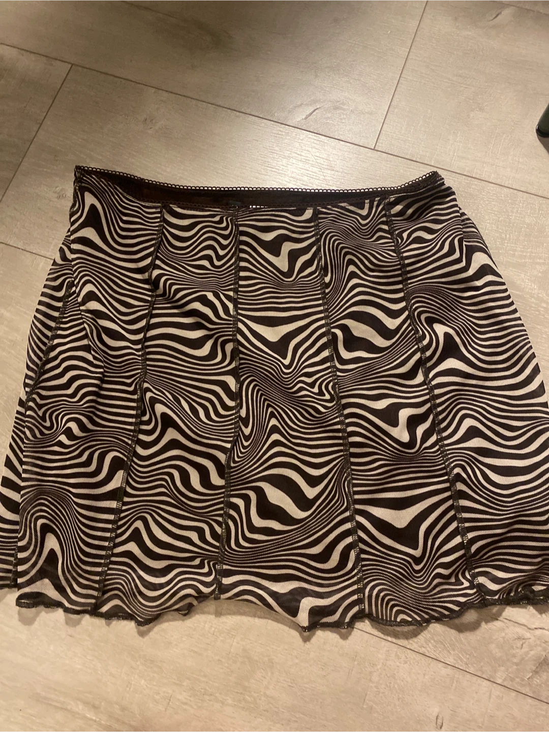 Divided Zebra Print Mini Skirt - Size M