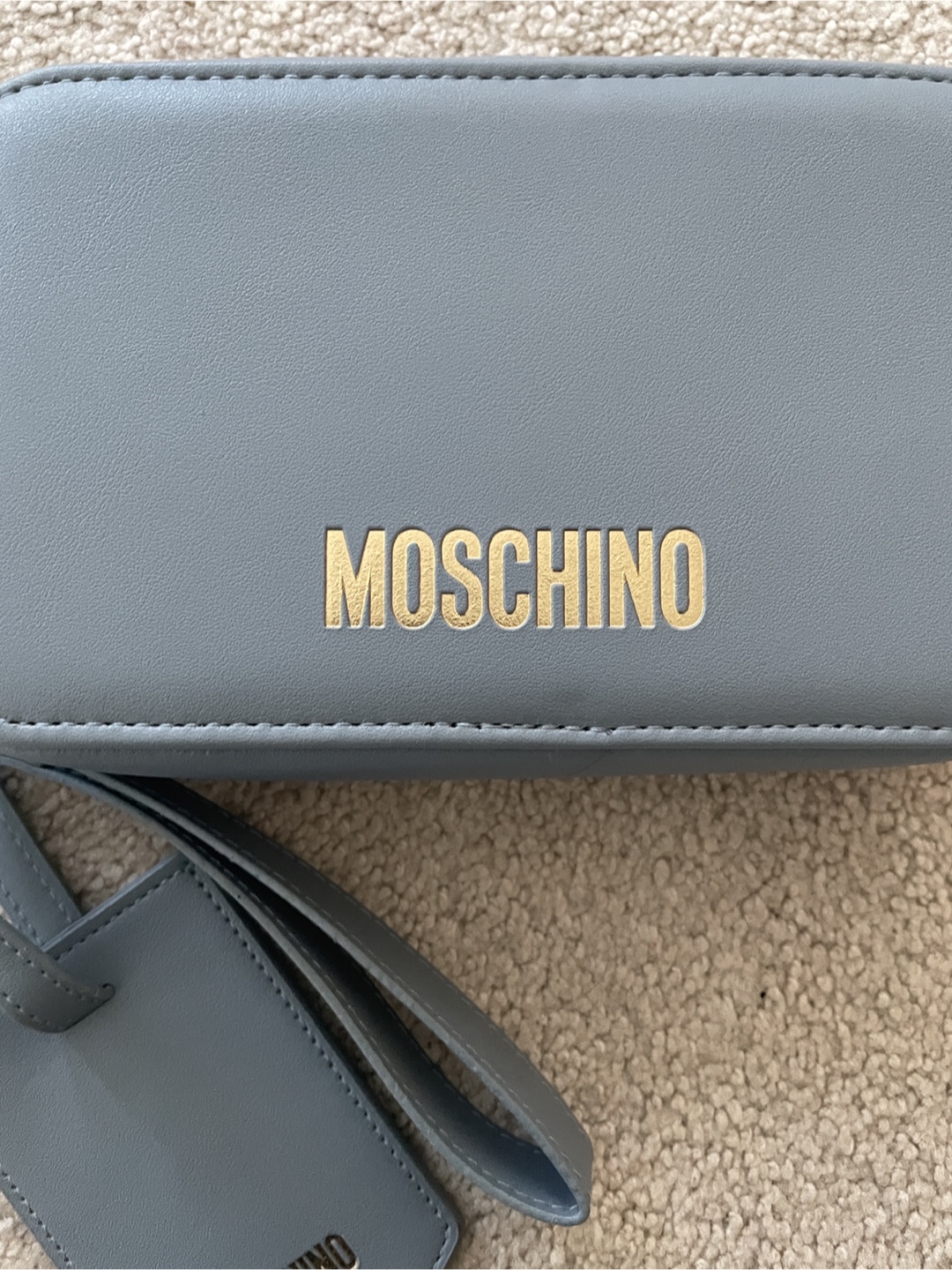 Moschino Pale Blue Pouch with Tag - photo 2