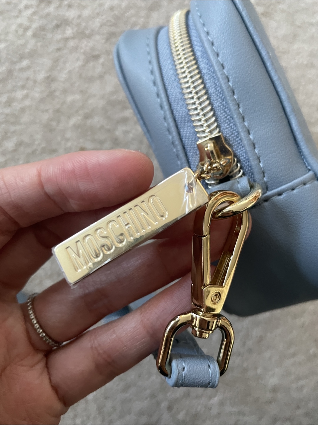 Moschino Pale Blue Pouch with Tag - photo 4