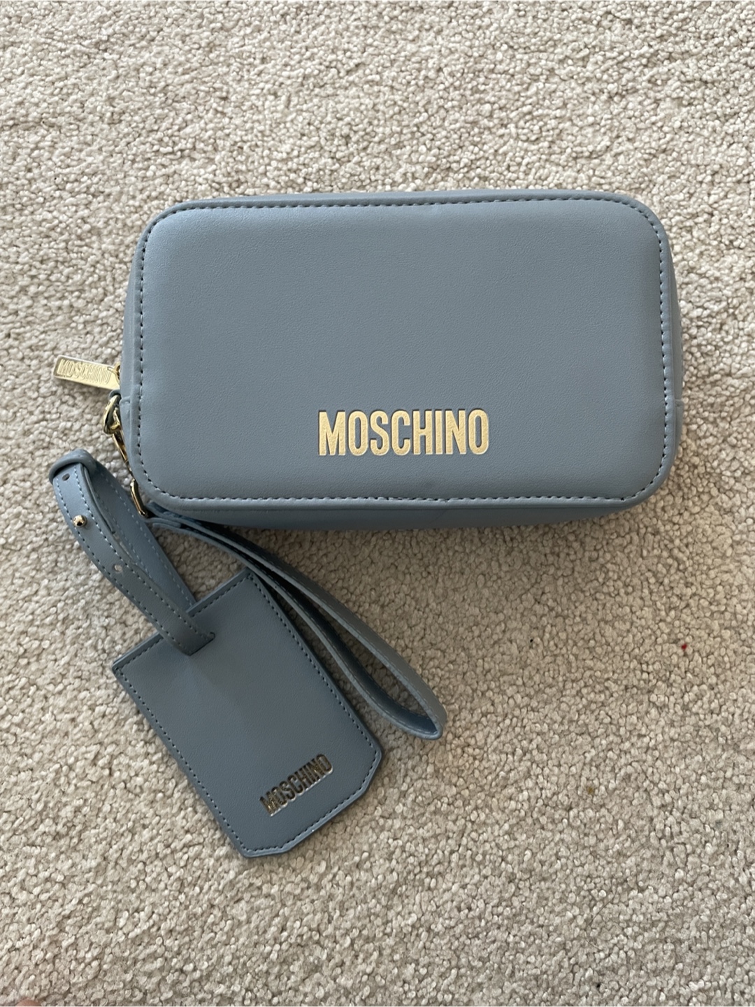 Moschino Pale Blue Pouch with Tag