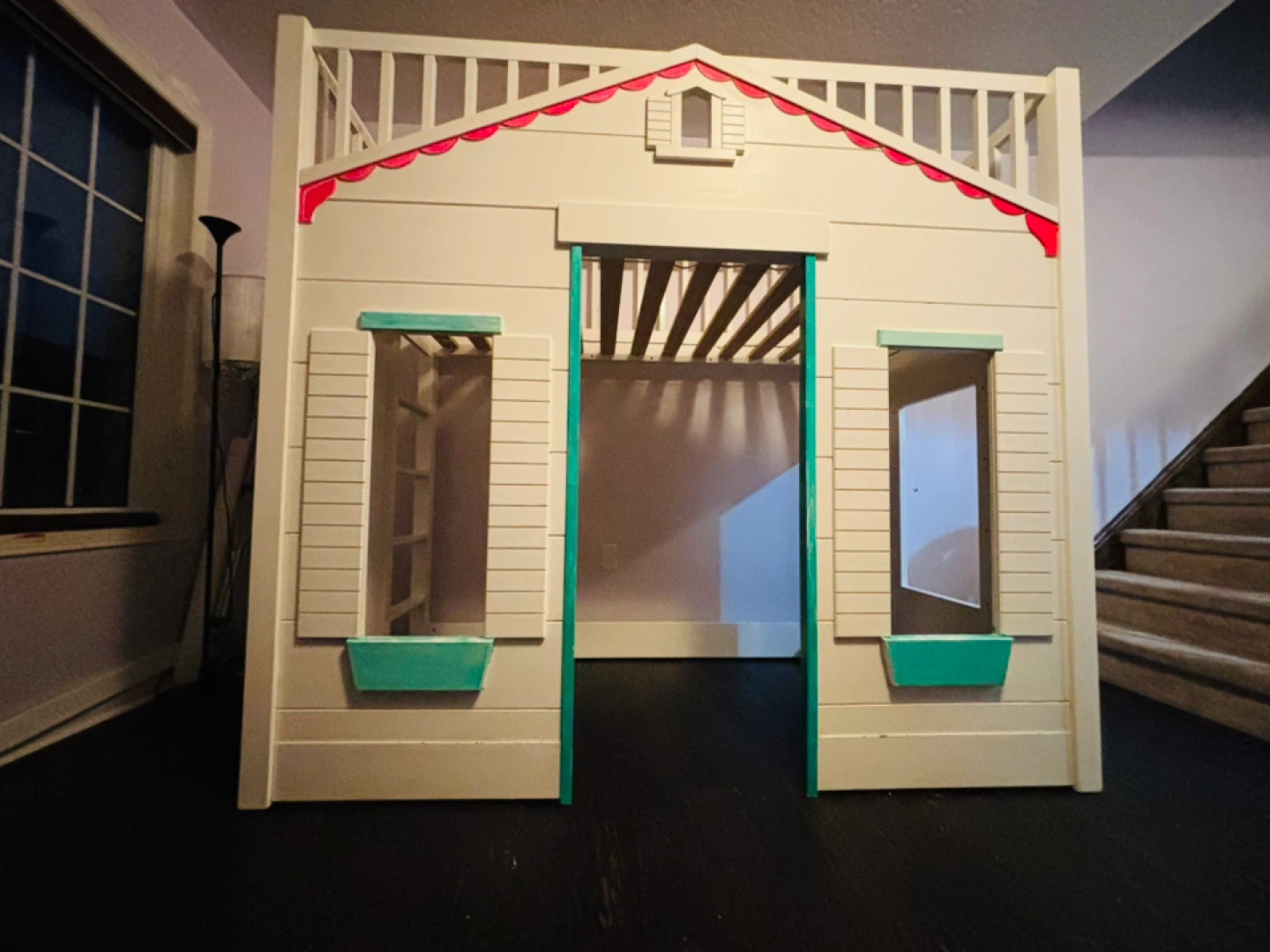 Kids House Loft Bed - White - photo 3
