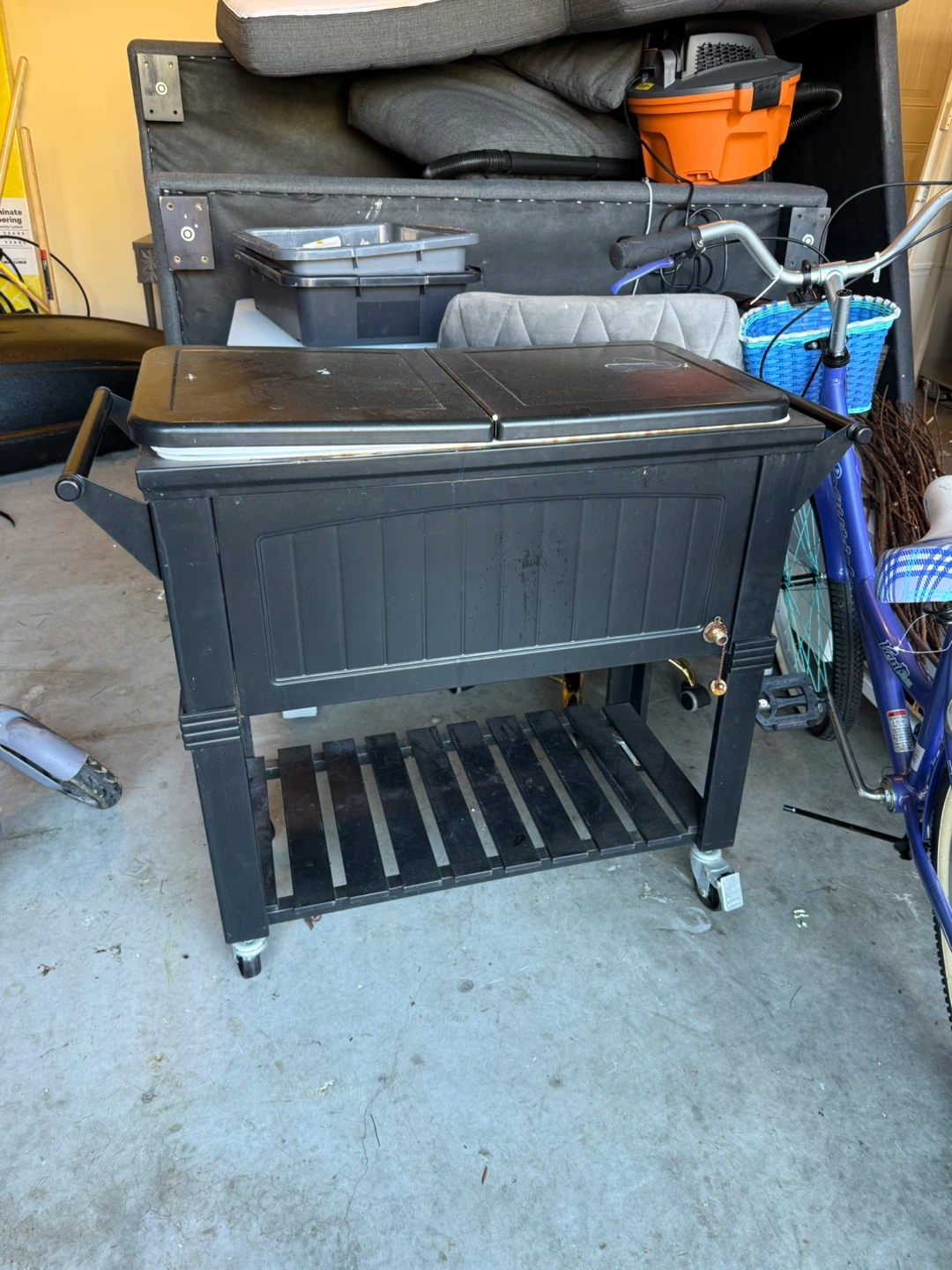 Rolling Patio Cooler Cart - Black