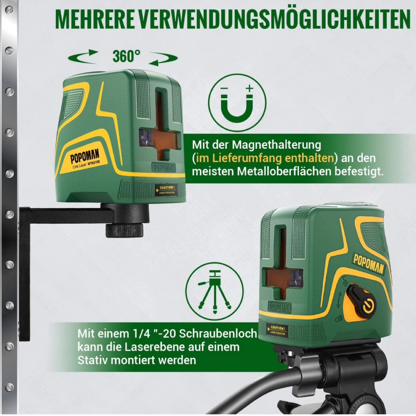 Cross Line Laser Green 45 m, Laser Spirit Level Pulse Mode - photo 5