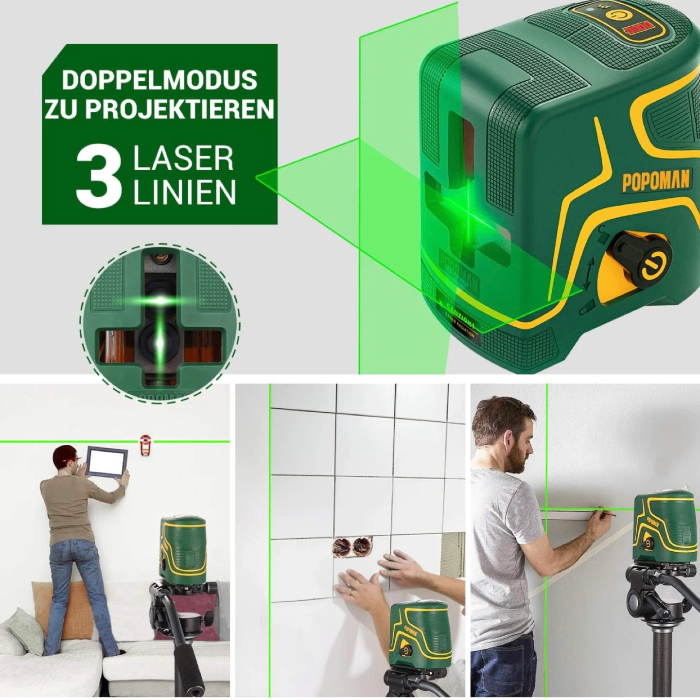 Cross Line Laser Green 45 m, Laser Spirit Level Pulse Mode - photo 4