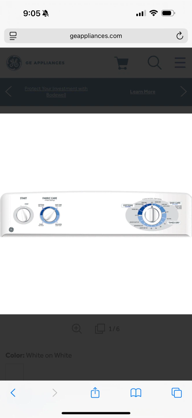GE Appliances White Clothes Dryer - photo 2