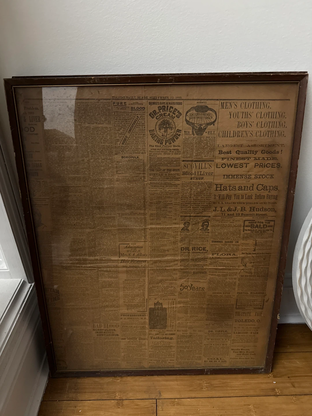 Framed Toledo Blade Newspaper