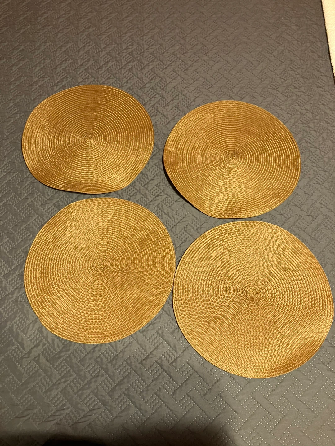 Set of 4 Gold Woven Placemats