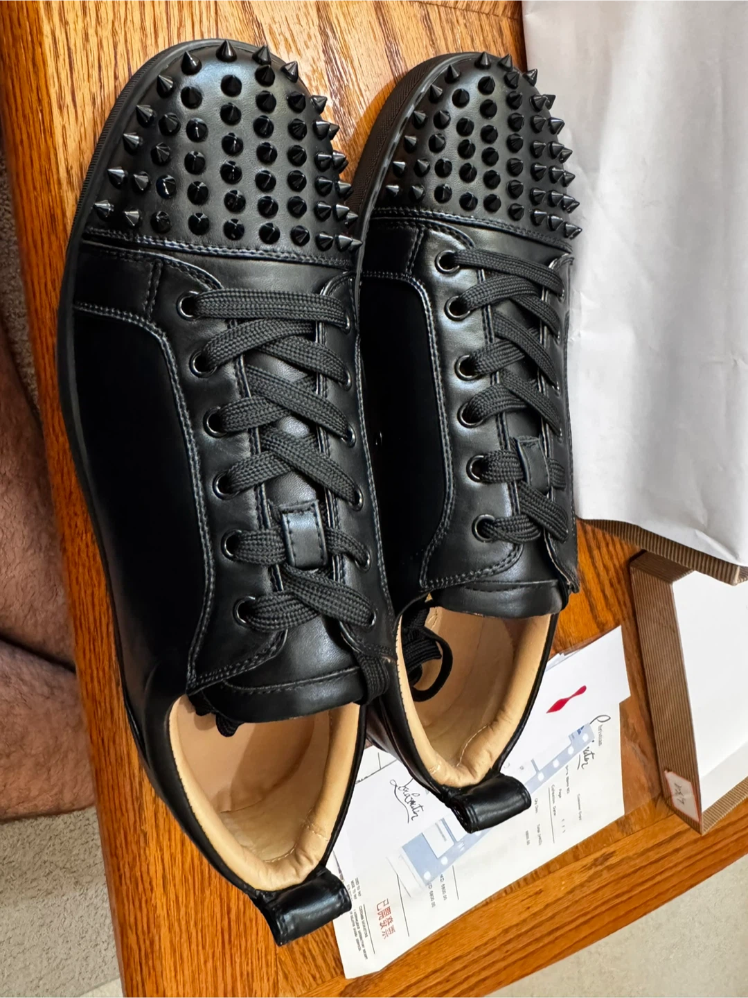 Red bottoms Black Spike Sneakers - photo 3