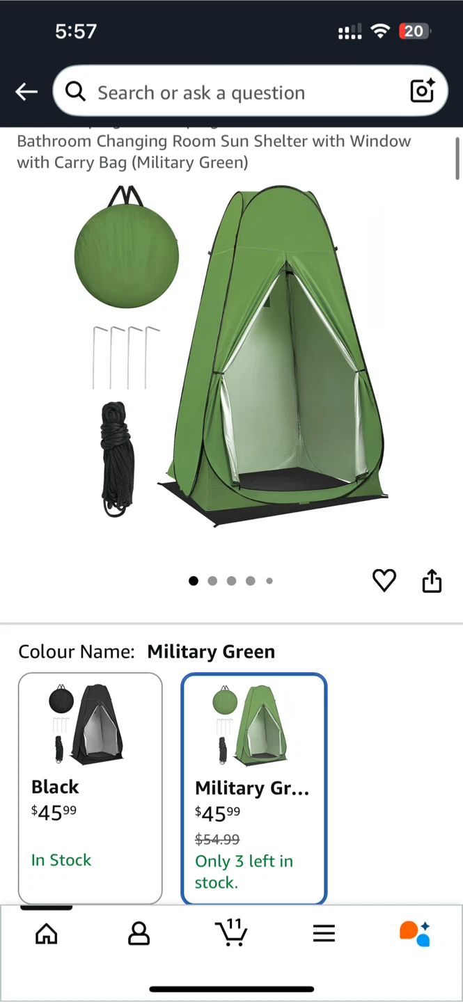 UMIKOOL Pop Up Privacy Tent - Military Green