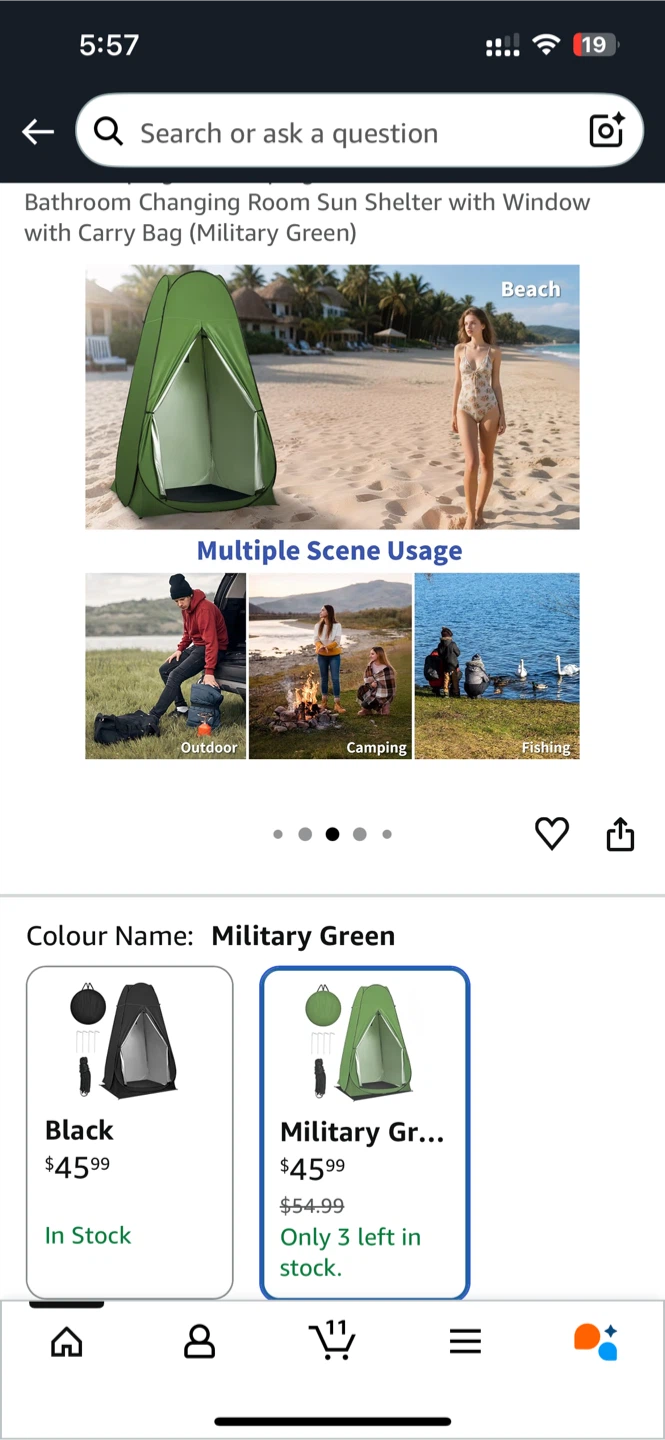 UMIKOOL Pop Up Privacy Tent - Military Green - photo 3