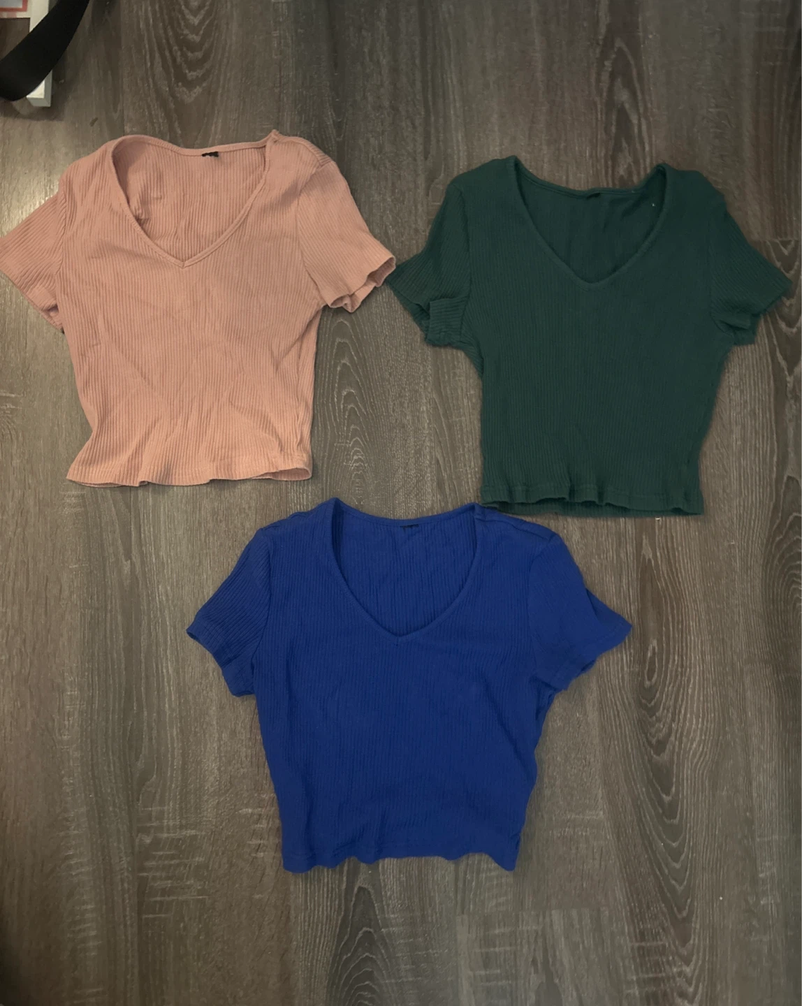 Ribbed V-Neck Crop Tops - Bundle of 3!