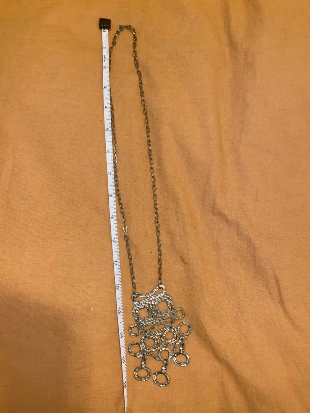 Silver Tone Statement Necklace - 16 Inches - photo 2