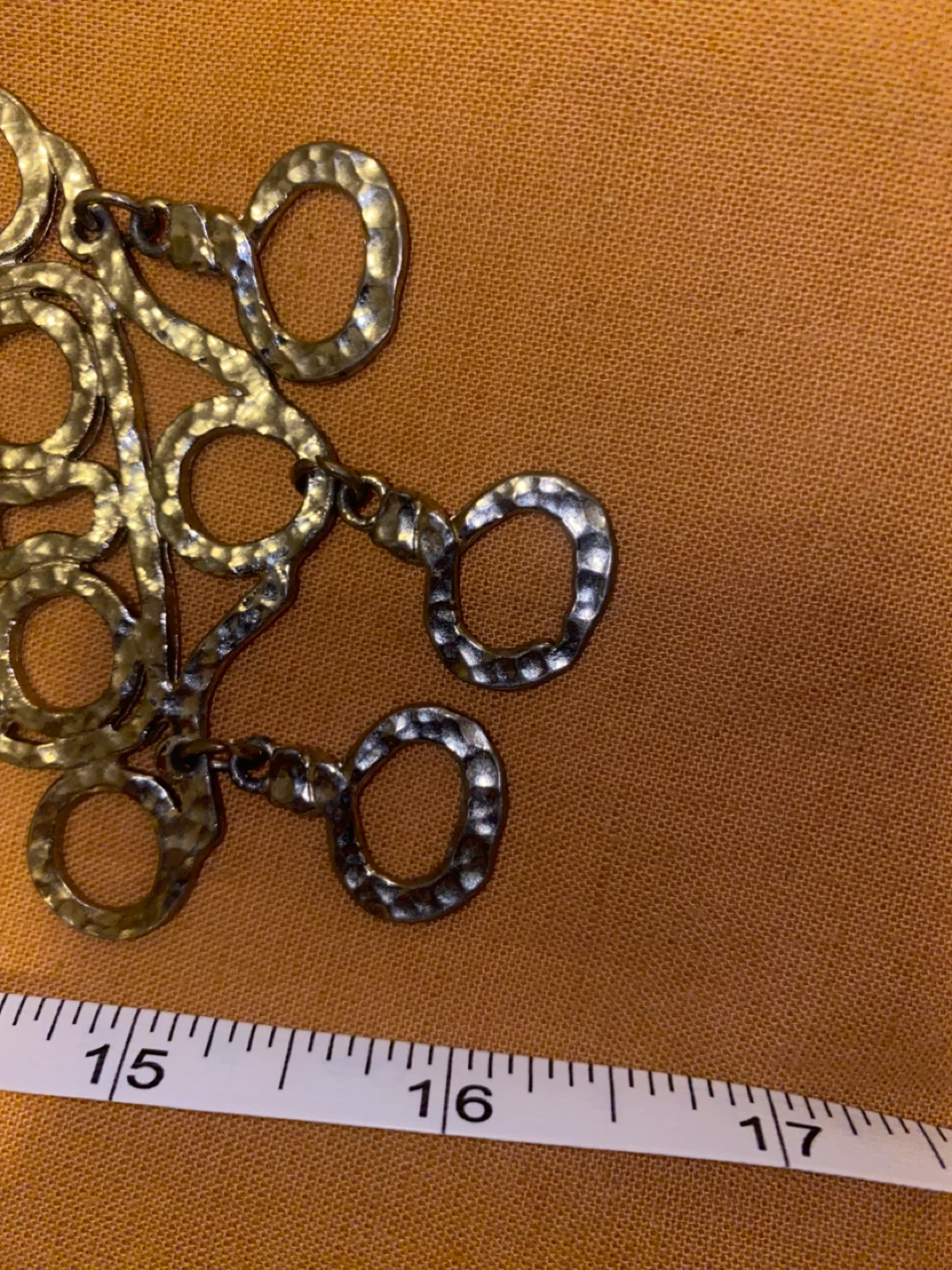 Silver Tone Statement Necklace - 16 Inches - photo 3