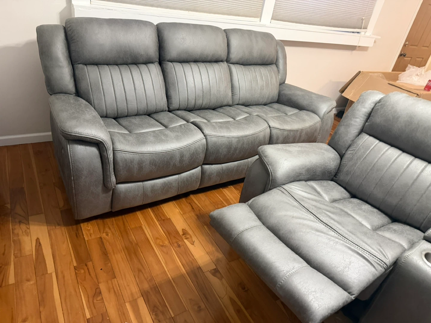 Gray Reclining Sofa Set - photo 2